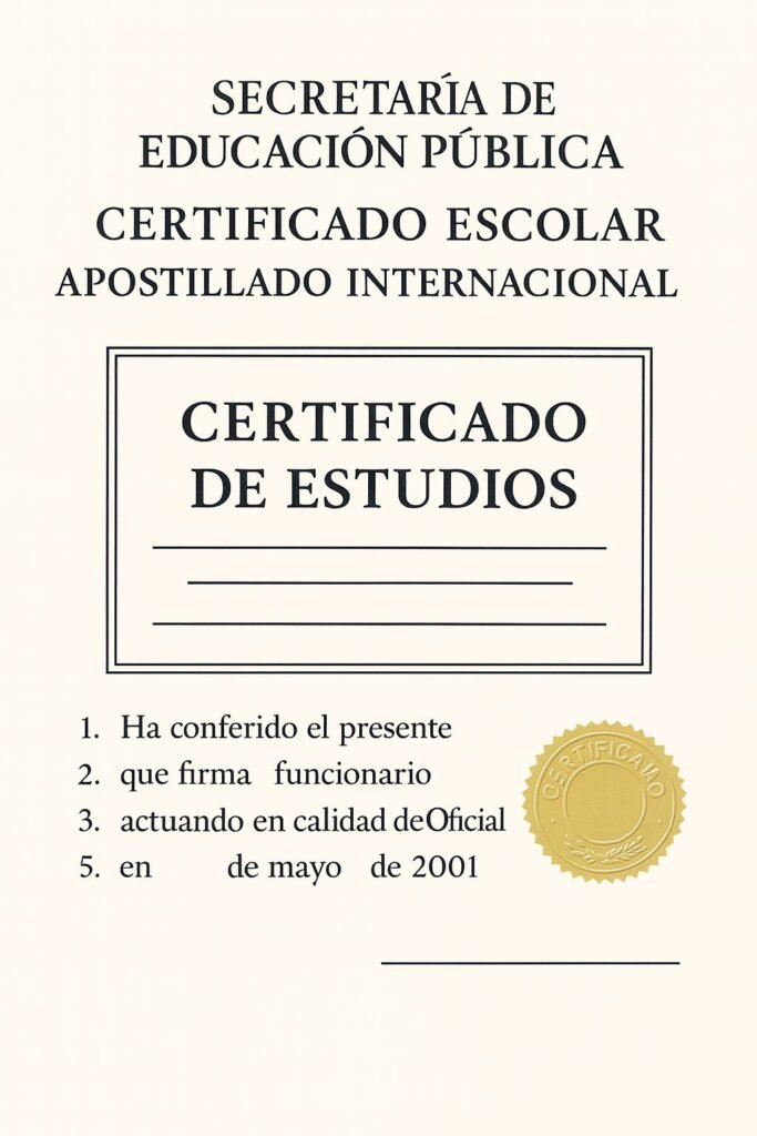 APOSTILLA DE CERTIFICADOS ESCOLARES APOSTILLA DE CERTIFICADOS ESCOLARES